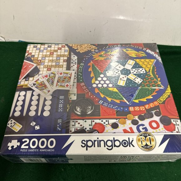 It's All Fun and Games Springbok 2000 Piece Jigsaw Puzzle 38-20517 - Picture 1 of 4